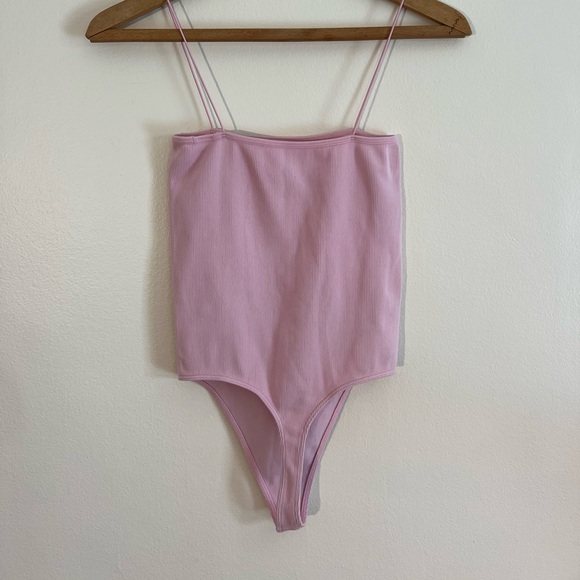 Pacsun Basics Spaghetti Strap Bodysuit, Size S, Pink - Picture 2 of 4